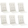 Voir la diapositive 3 : VIDAXL Coussins de chaise a dossier haut lot de 6 creme melange tissu