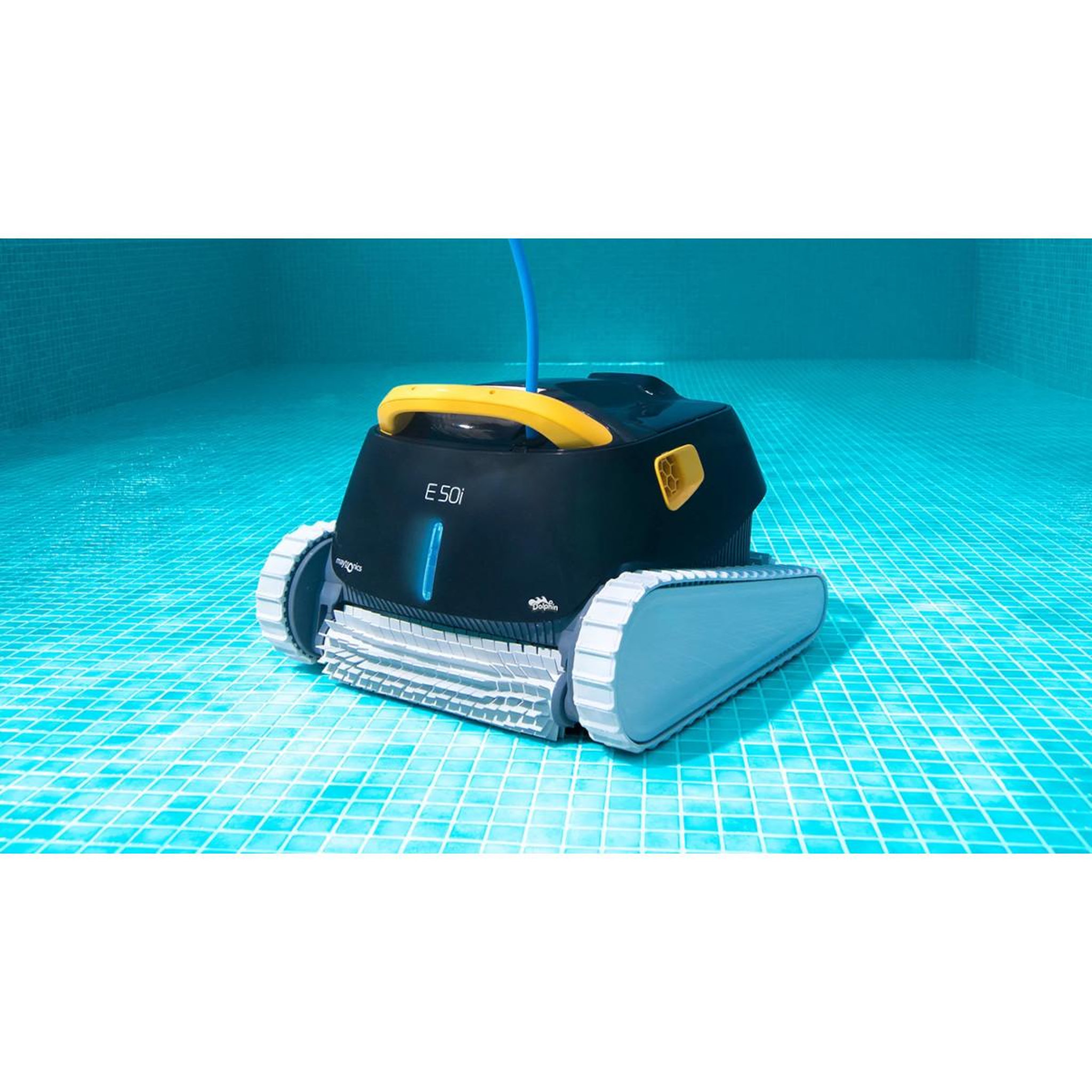 Voir la diapositive 5 : Dolphin Robot electrique de piscine fond, parois et ligne d'eau avec chariot - e50i