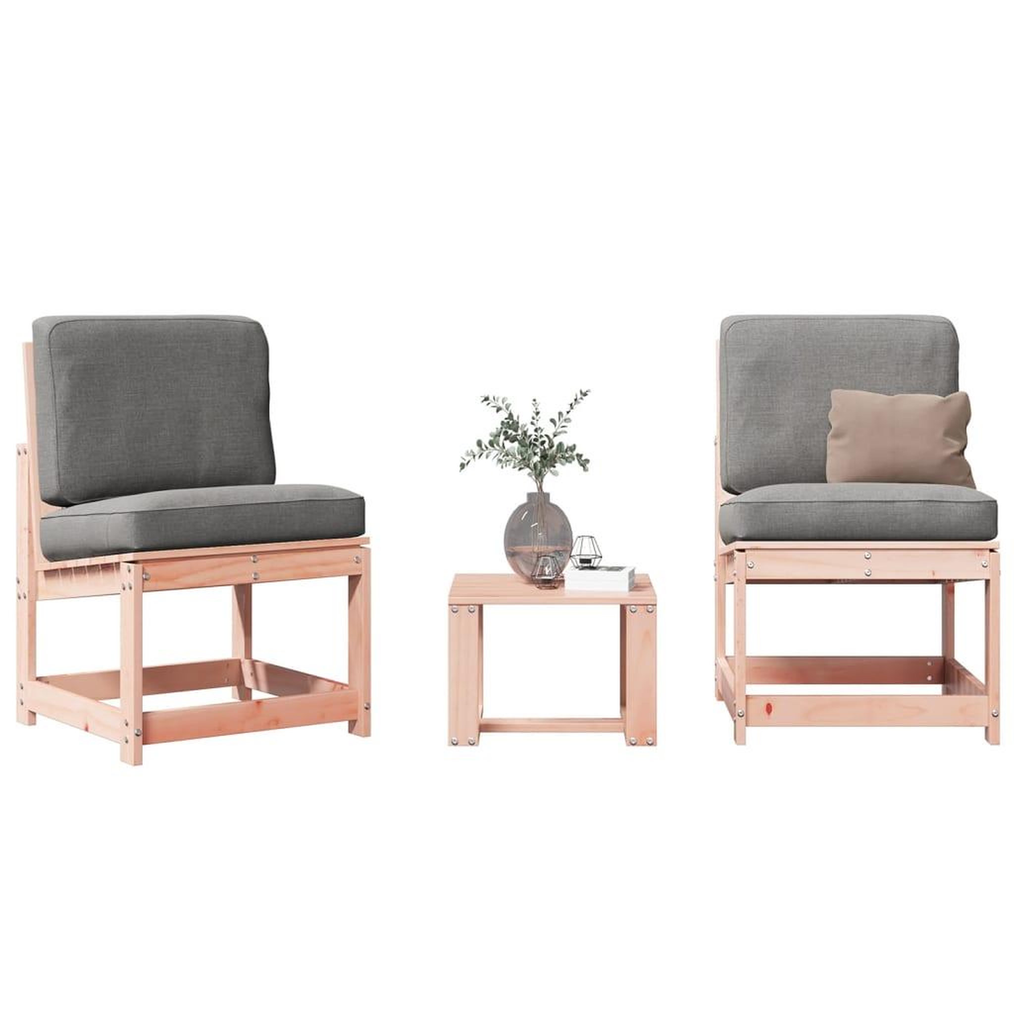 VIDAXL Salon de jardin 3 pcs bois massif douglas