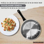 Voir la diapositive 2 : Fackelmann Set 2 poêles 24 28 cm 3 casseroles 12 16 20 cm, 3 faitouts 16, 20 et 24 cm en inox et 6 ustensiles RPET Fackelmann Geneva
