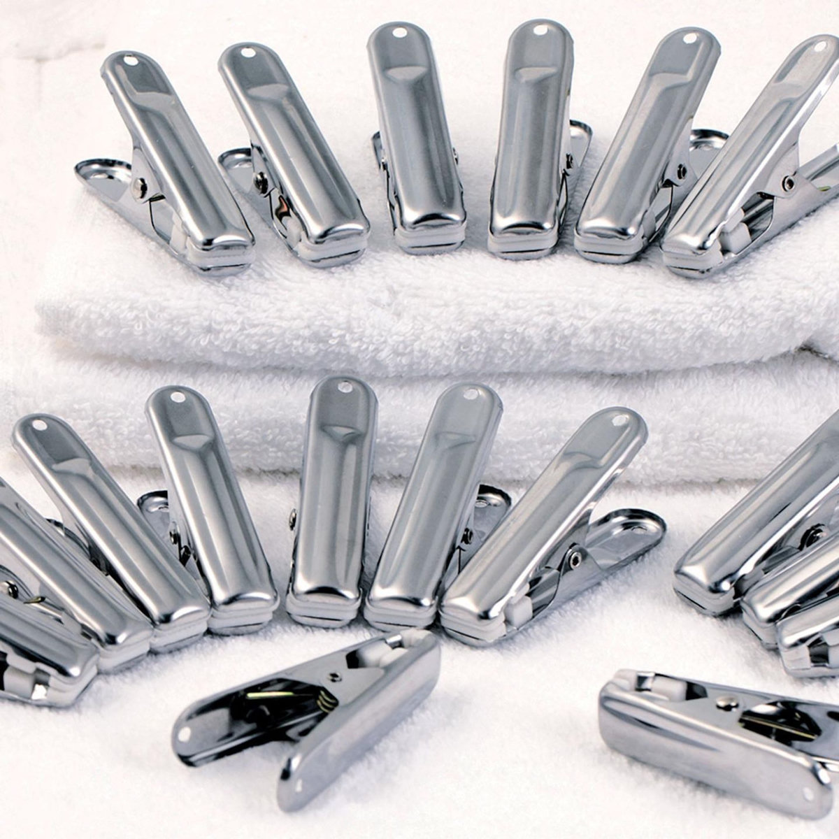 ID MARKET 120 pinces à linge inox, pinces incassables, inusables, ne rouillent pas