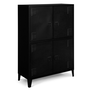 Voir la diapositive 1 : ID MARKET Armoire ESTER 4 portes métal noir design industriel