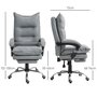 Voir la diapositive 3 : VINSETTO Fauteuil de bureau direction hauteur réglable dossier inclinable repose-pied intégré revêtement synthétique gris