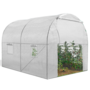 Voir la diapositive 3 : ID MARKET Bâche de rechange 130 gr/m² pour serre tunnel 6m² blanche 2 sections ROMA