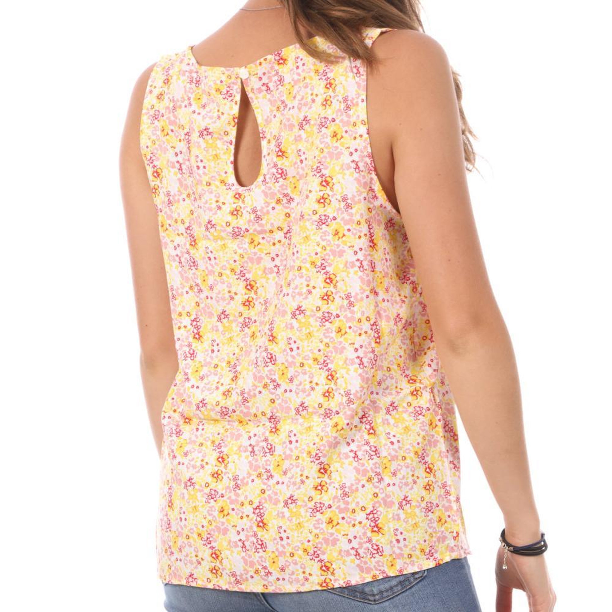 Voir la diapositive 2 : Vero Moda Débardeur Imprimé Jaune/Rose Femme Vero Moda Easy