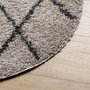 Voir la diapositive 4 : VIDAXL Tapis shaggy a poils longs moderne beige et anthracite Ø 120 cm