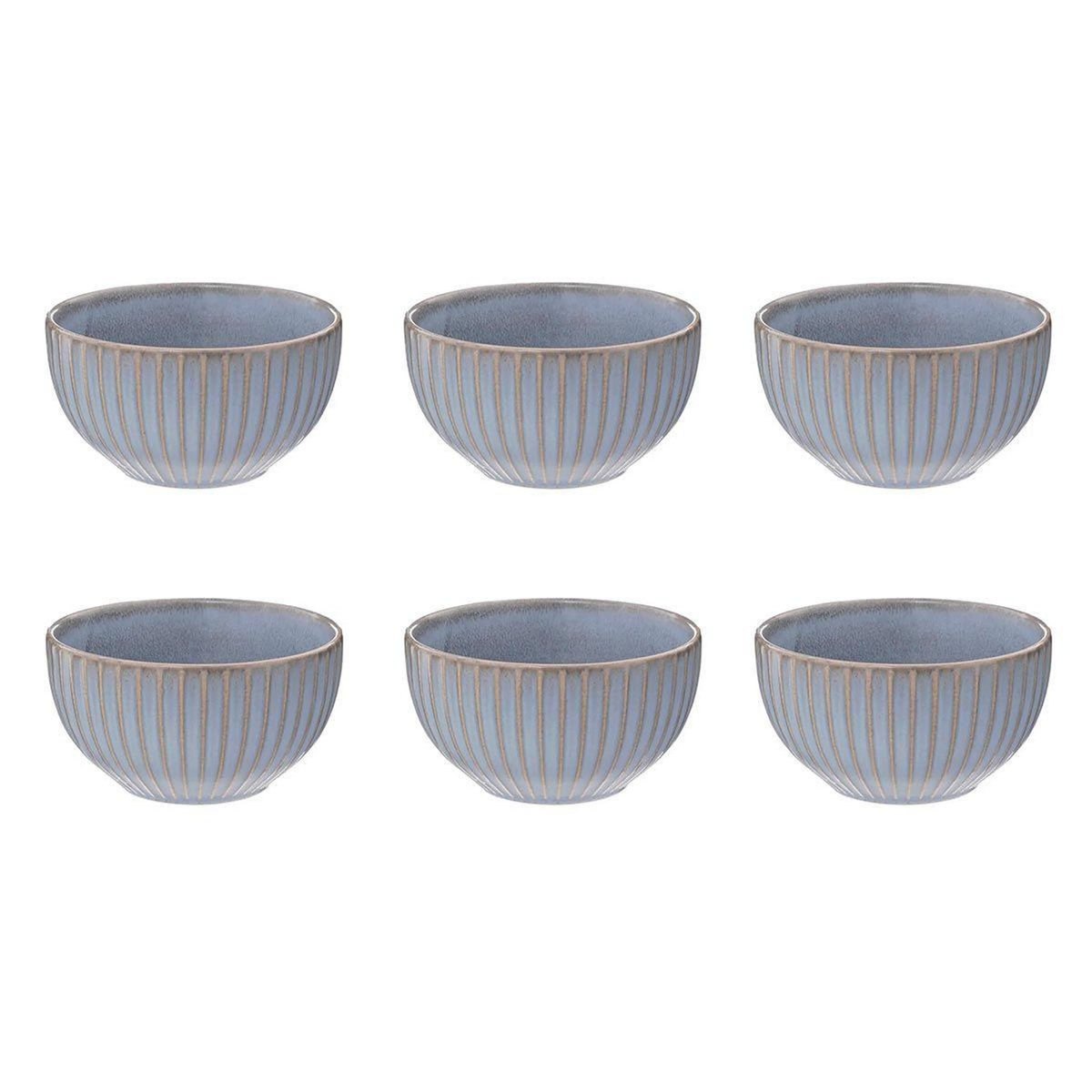 SECRET DE GOURMET Lot de 6 Bols en Céramique  Seav  63cl Bleu