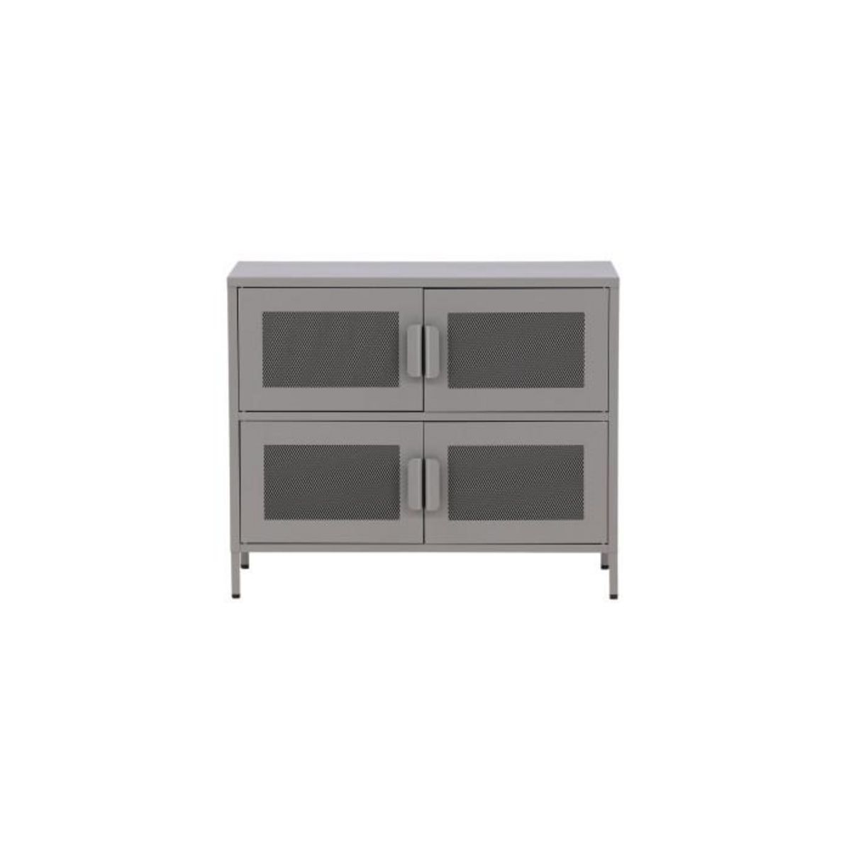 Paris Prix Buffet 4 Portes en Métal  Nett  90cm Gris Clair