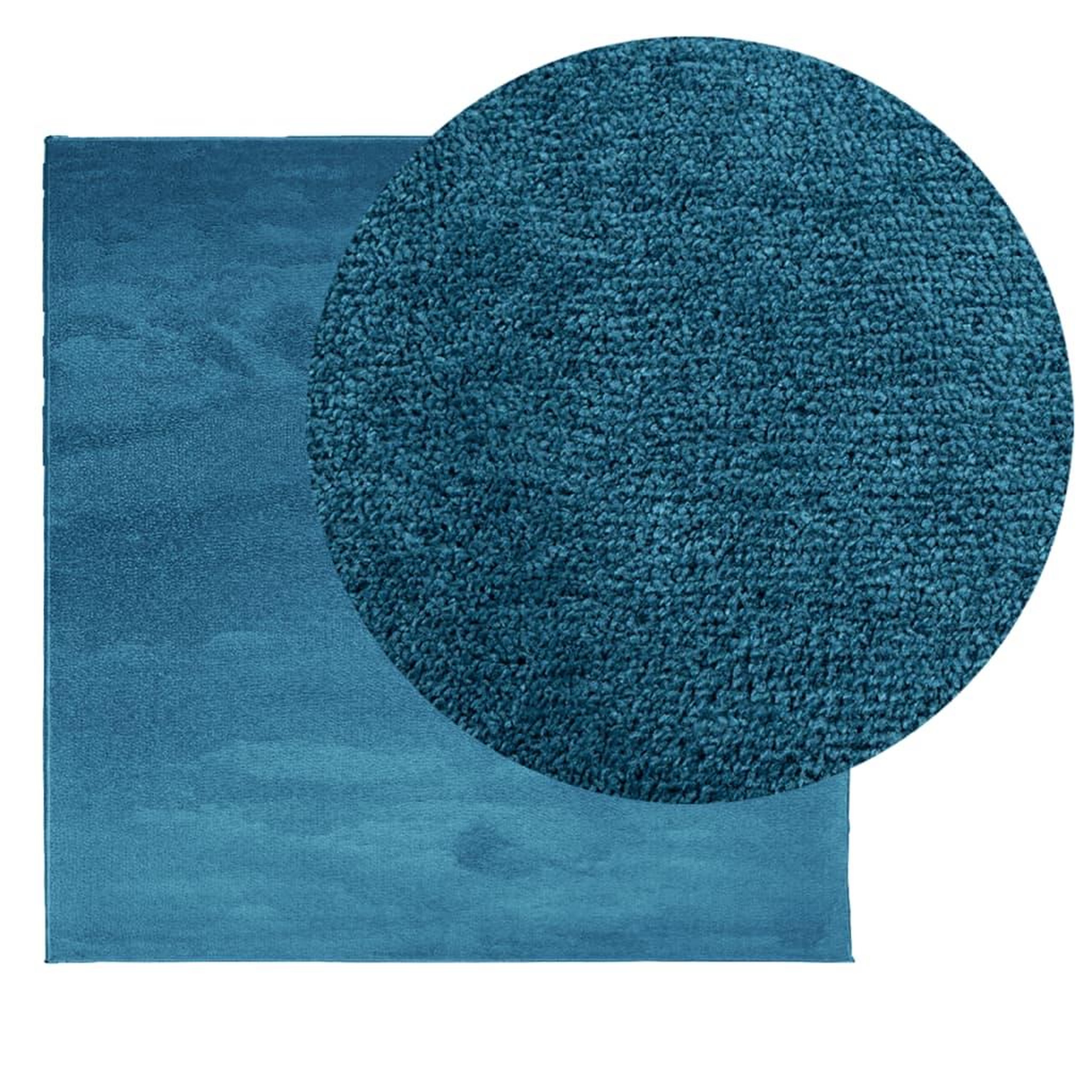Voir la diapositive 3 : VIDAXL Tapis OVIEDO a poils courts turquoise 200x200 cm