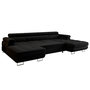Voir la diapositive 6 : BEST MOBILIER Ayden - canapé panoramique en u 7 places convertible avec coffre et têtières réglables en tissu