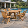 Voir la diapositive 4 : CONCEPT USINE Table de jardin rectangulaire et 6 chaises en teck KAJANG