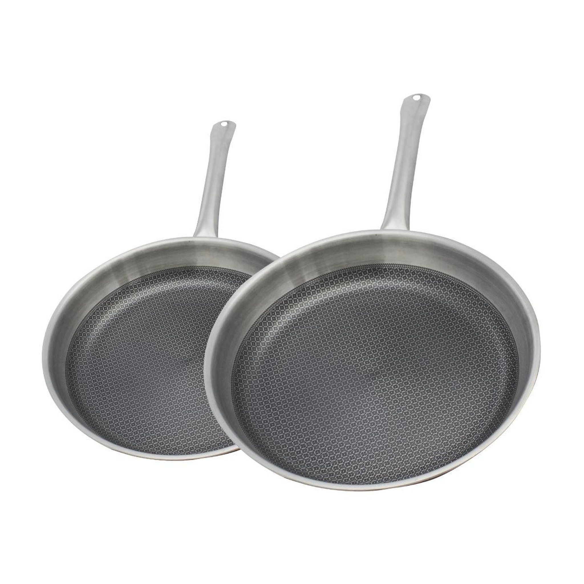 ELO Set de 2 poêles de cuisson 24/28 cm en inox avec revêtement antiadhésif sans pfas elo relief solution