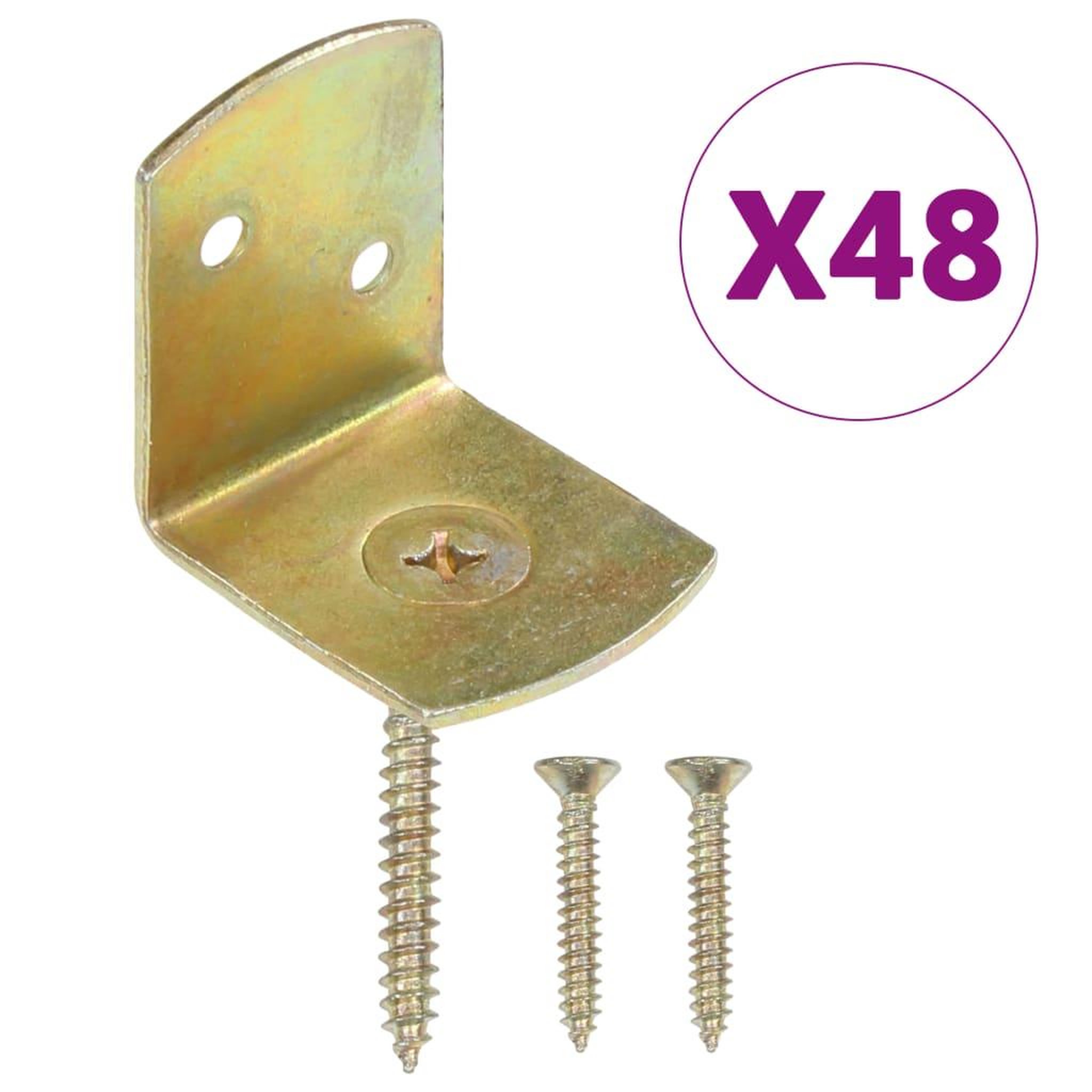 VIDAXL Supports de panneau de cloture 48pcs forme en l metal galvanise