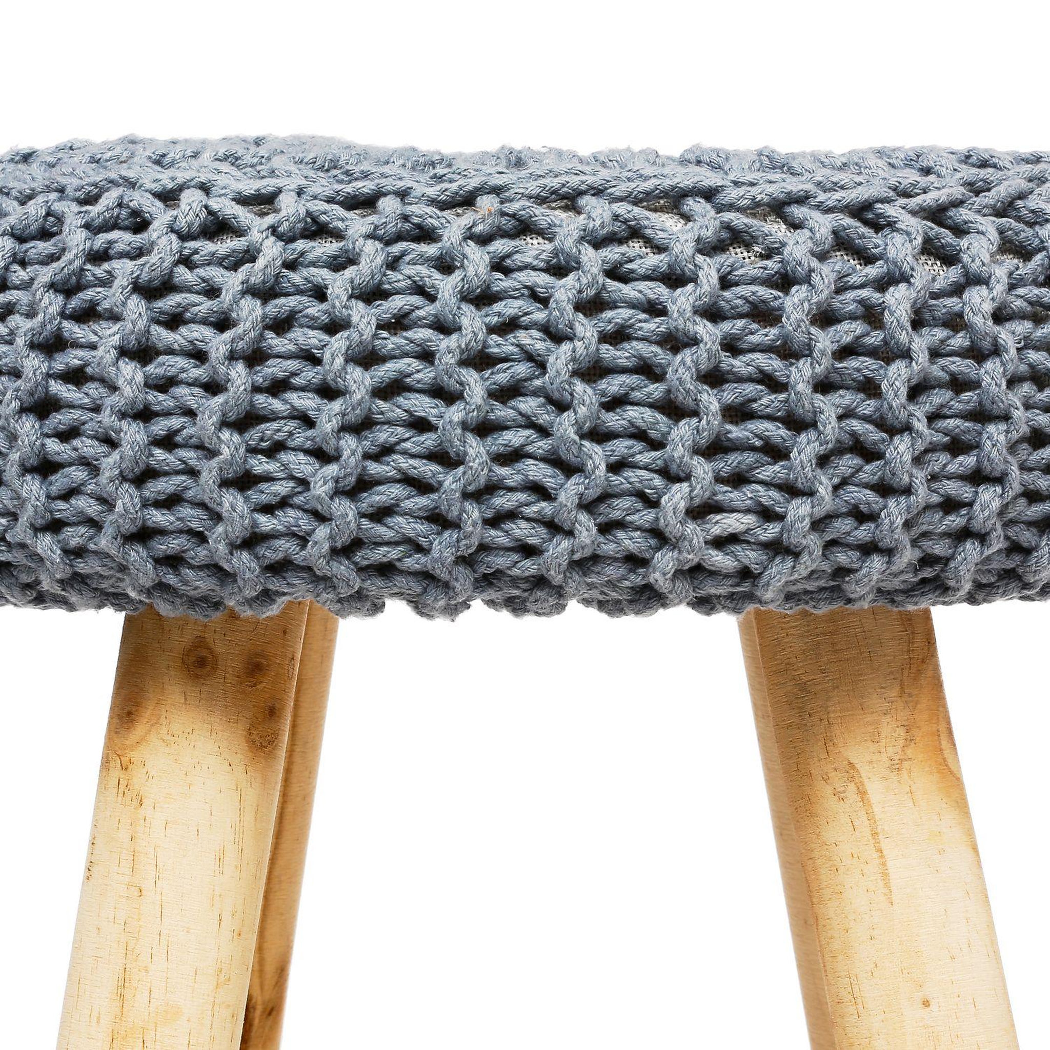 Voir la diapositive 3 : ATMOSPHERA Tabouret en maille Suzette - H. 43 cm