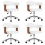 Voir la diapositive 2 : VIDAXL Chaises pivotantes a manger lot de 4 bois courbe et similicuir
