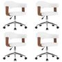 Voir la diapositive 2 : VIDAXL Chaises pivotantes a manger lot de 4 bois courbe et similicuir