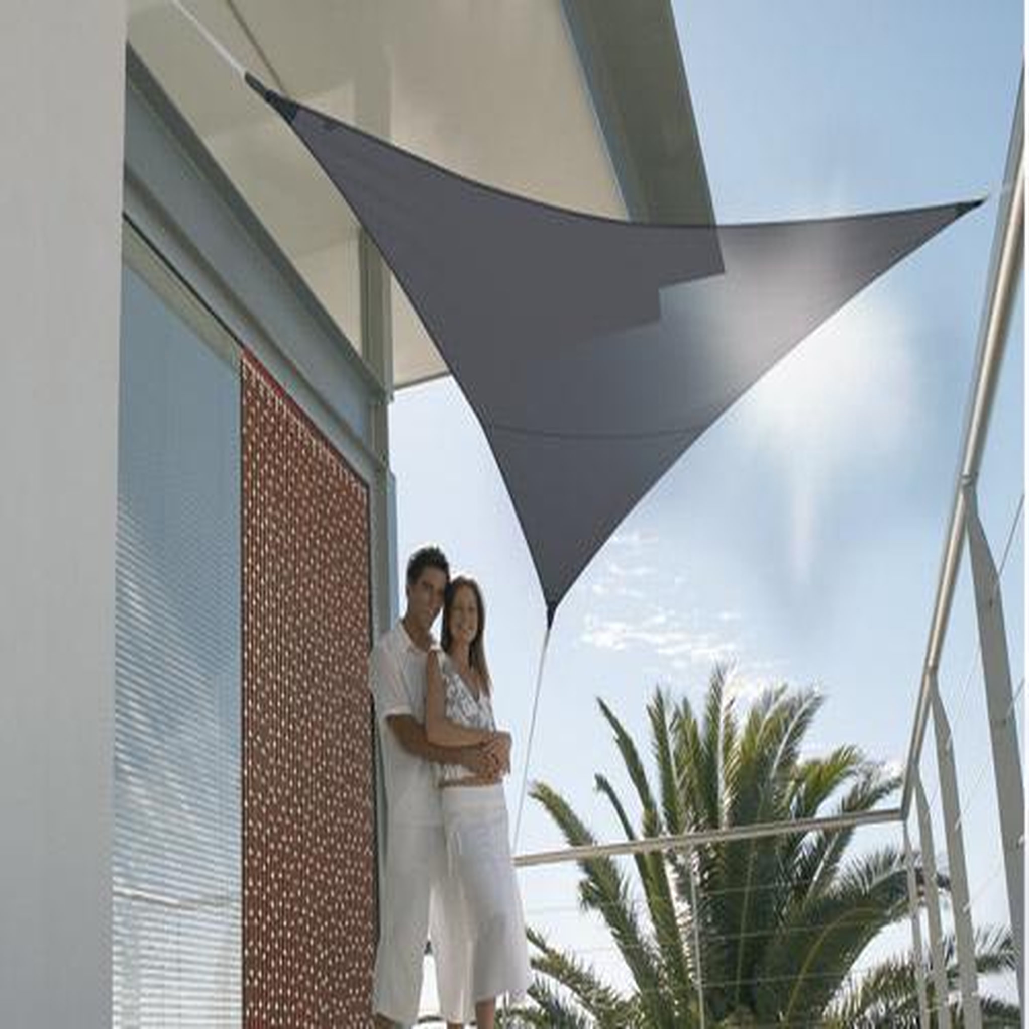 Voir la diapositive 2 : Jardiline Voile d'ombrage triangulaire serenity 3,60 x 3,60 x 3,60 m - ardoise - jardiline