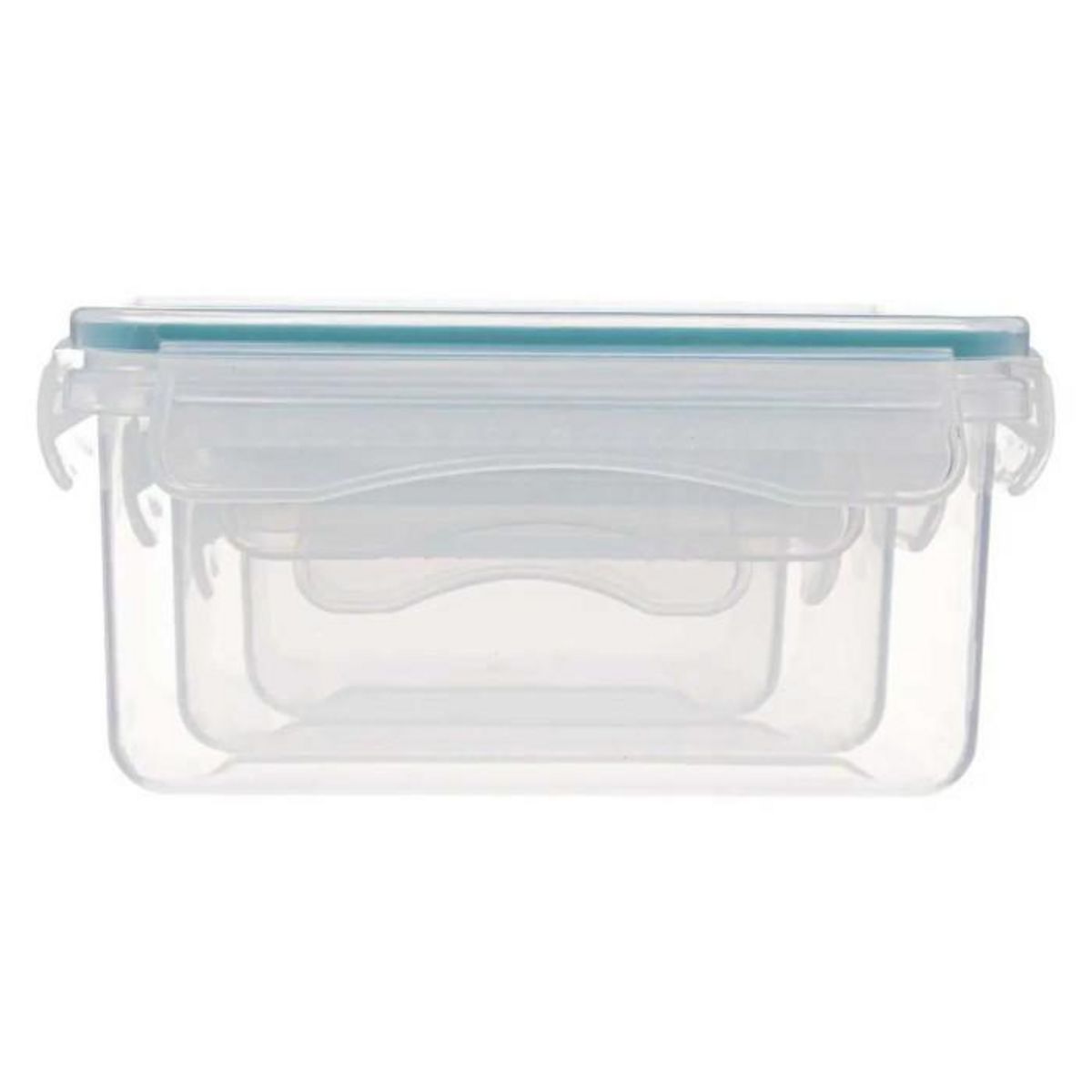 FIVE Lot de 3 Boîtes de Conservation Carrées  Clipeat  15cm Bleu