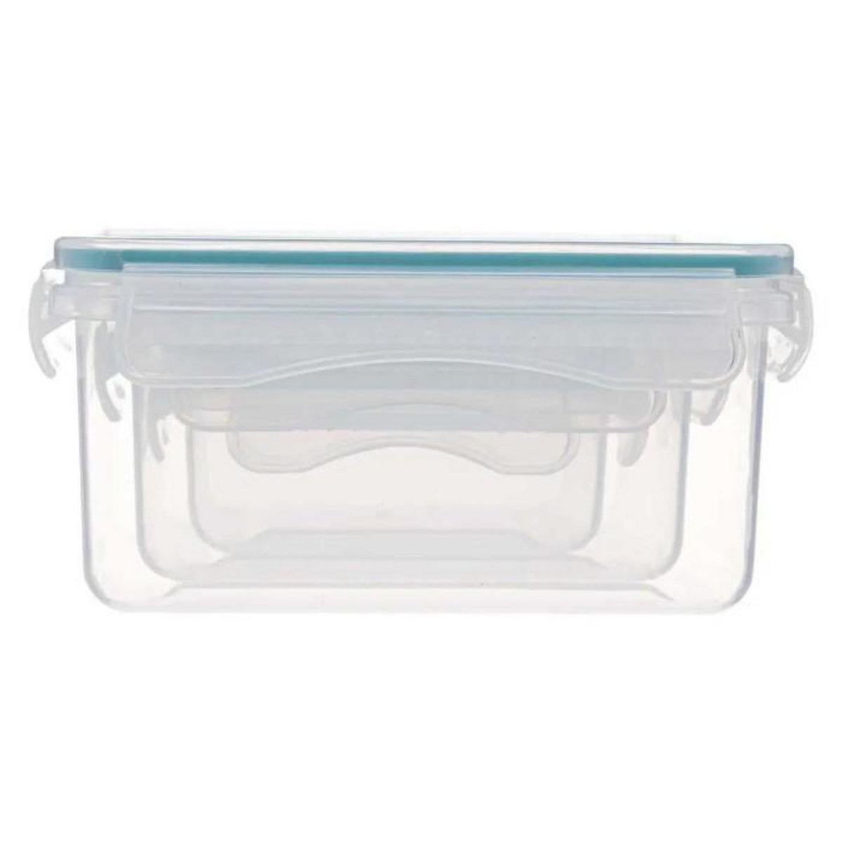 FIVE Lot de 3 Boîtes de Conservation Carrées  Clipeat  15cm Bleu