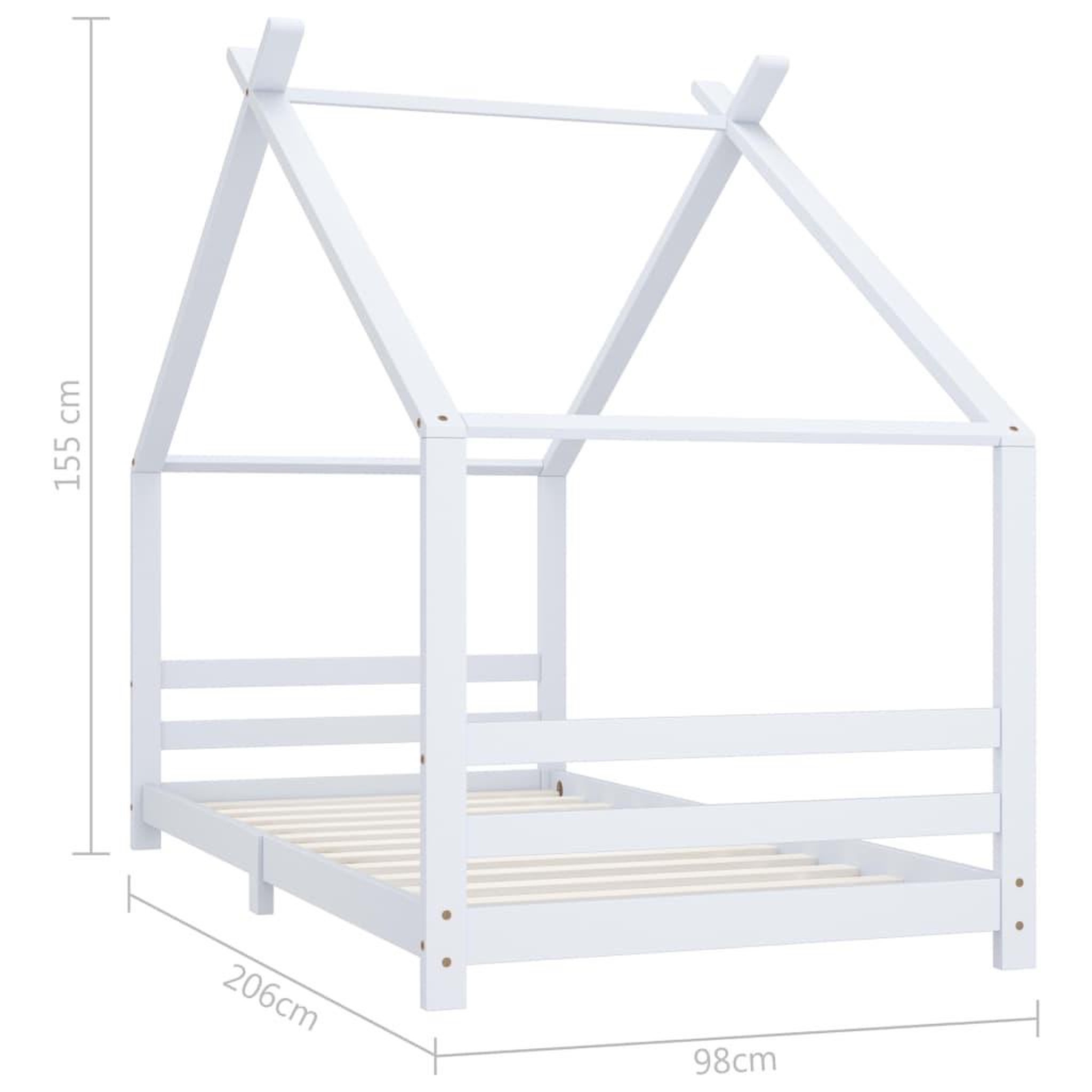 Voir la diapositive 6 : VIDAXL Cadre de lit d'enfant Blanc Bois de pin massif 90x200 cm