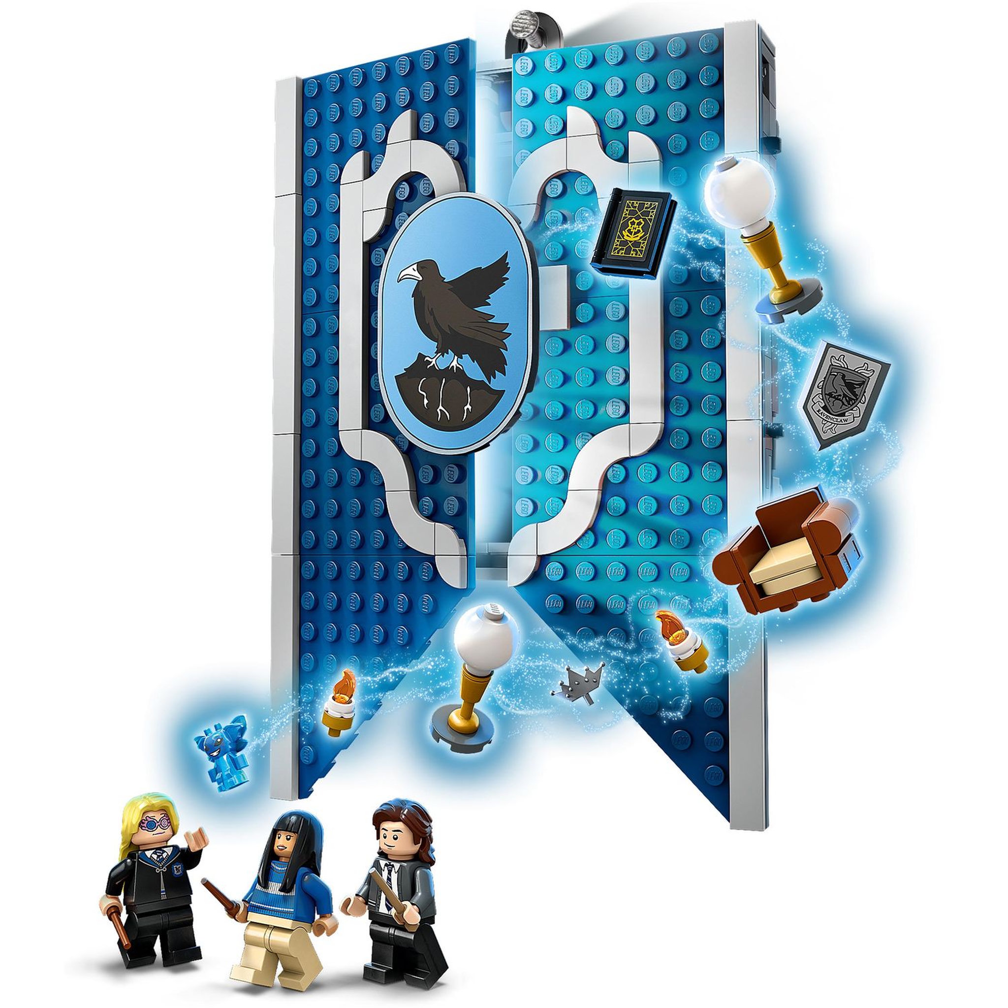 Voir la diapositive 5 : LEGO Harry Potter 76411 - Le blason de la maison Serdaigle, Jouet avec 3 Minifigurines et Diadème, Décoration Murale Salle Commune Château de Poudlard, Collection