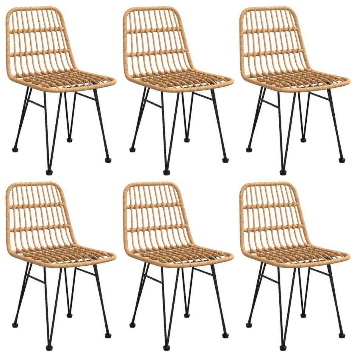 VIDAXL Ensemble a manger de jardin 7 pcs Resine tressee