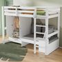Voir la diapositive 2 : MERAX Lit combiné enfant 90x200cm bois coloris blanc