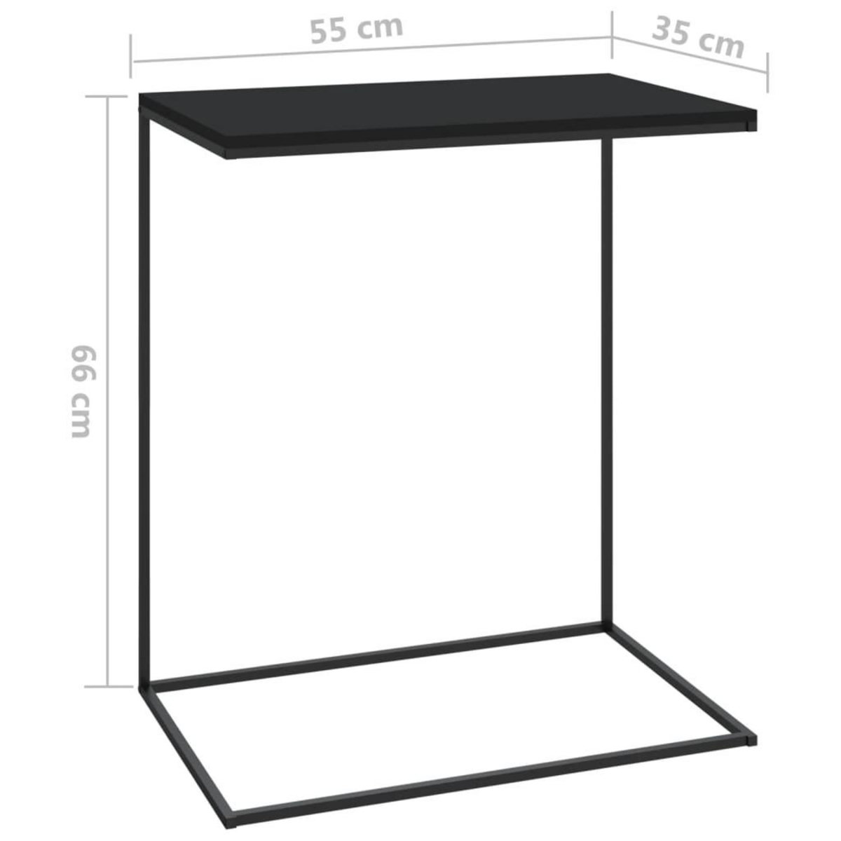 VIDAXL Table d'appoint Noir 55x35x66 cm Bois d'ingenierie