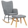Voir la diapositive 2 : VIDAXL Chaise à bascule avec tabouret Gris clair Tissu