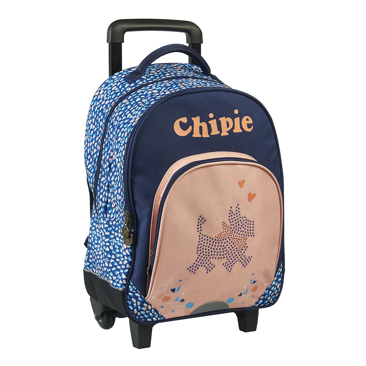 CHIPIE Sac à dos à roulettes rose et bleu