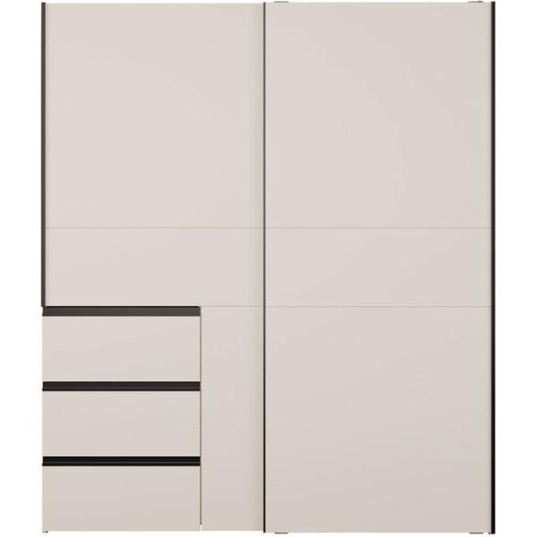MARKET24 Armoire - 2 portes coulissantes 3 tiroirs - Décor Sable - L170 x P61 x H200 cm - WINN 2
