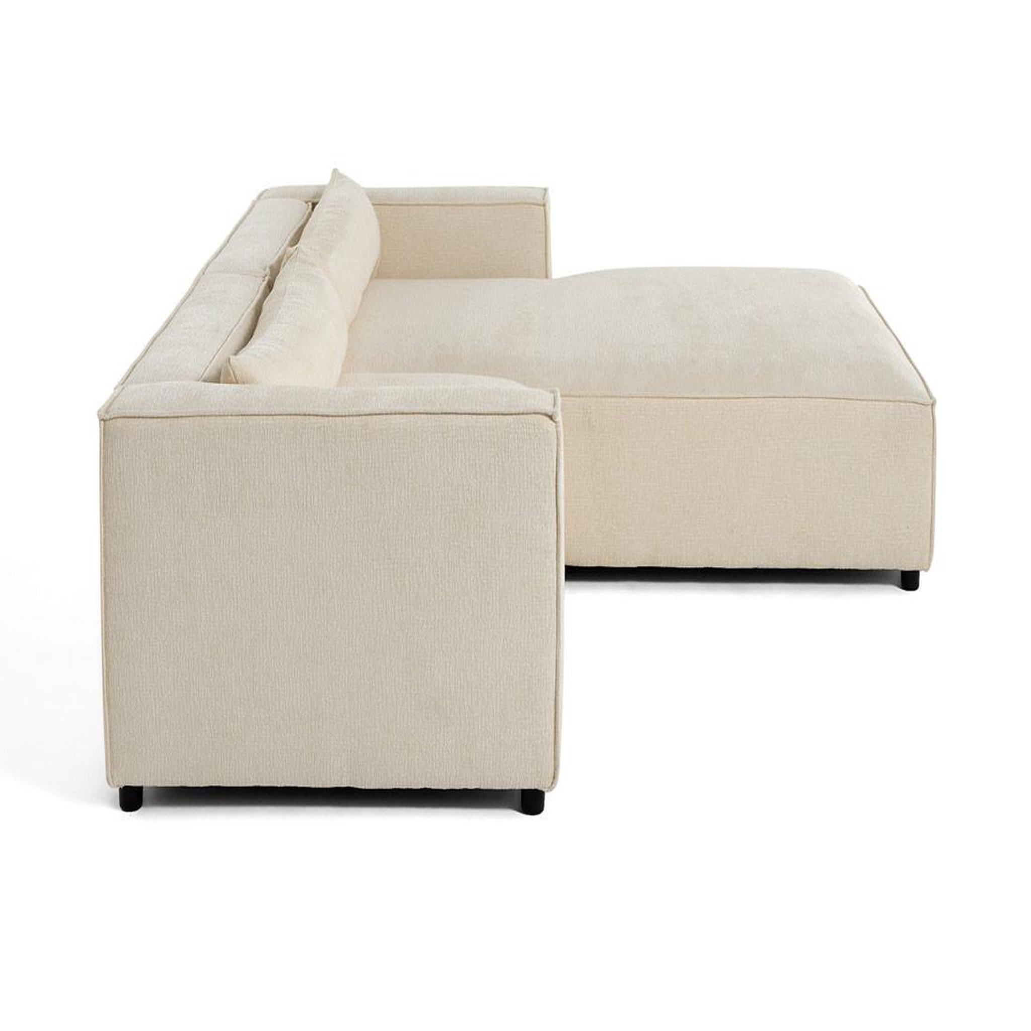Voir la diapositive 6 : LISA DESIGN Ela - canapé d'angle droit 4 places - en tissu velours relief