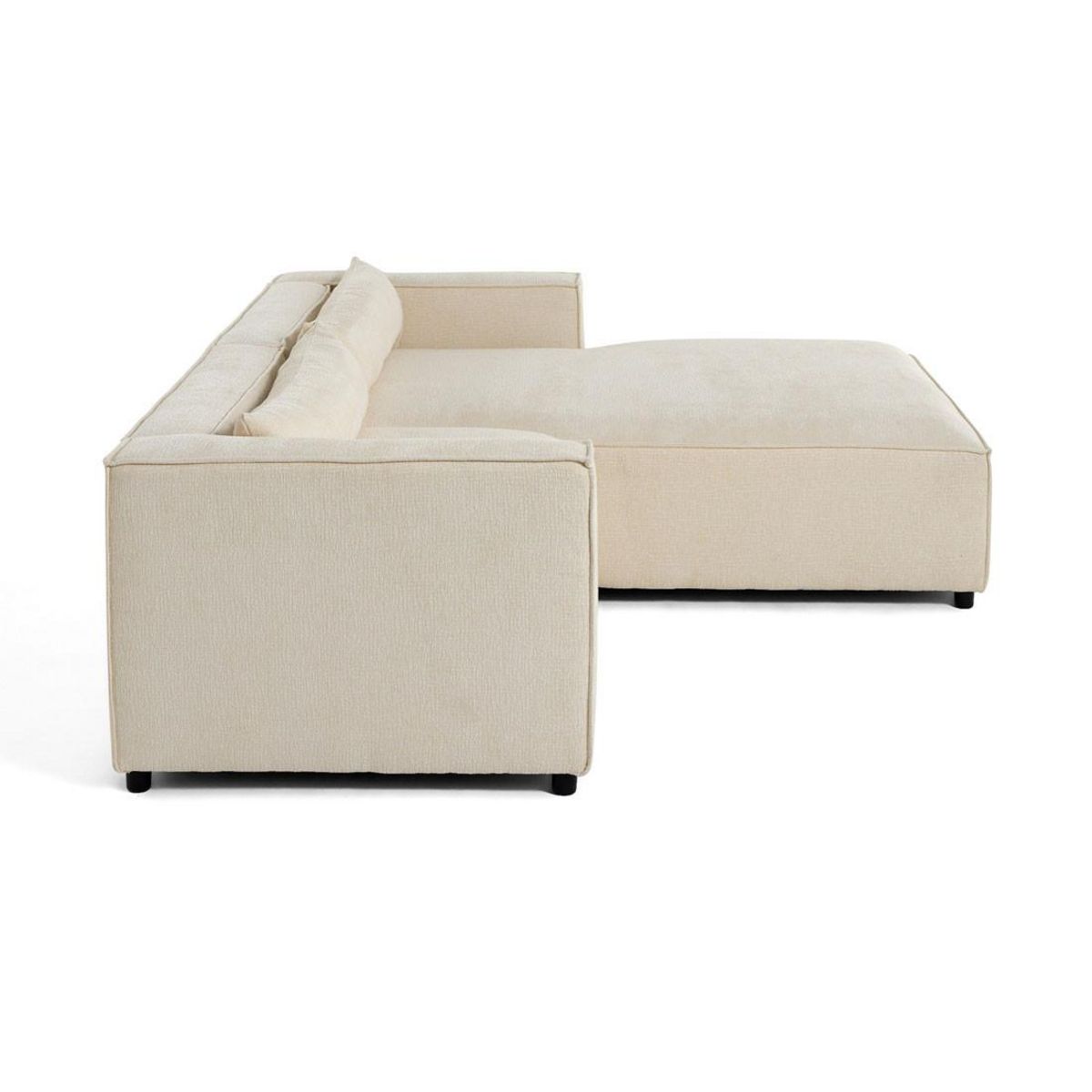 LISA DESIGN Ela - canapé d'angle droit 4 places - en tissu velours relief