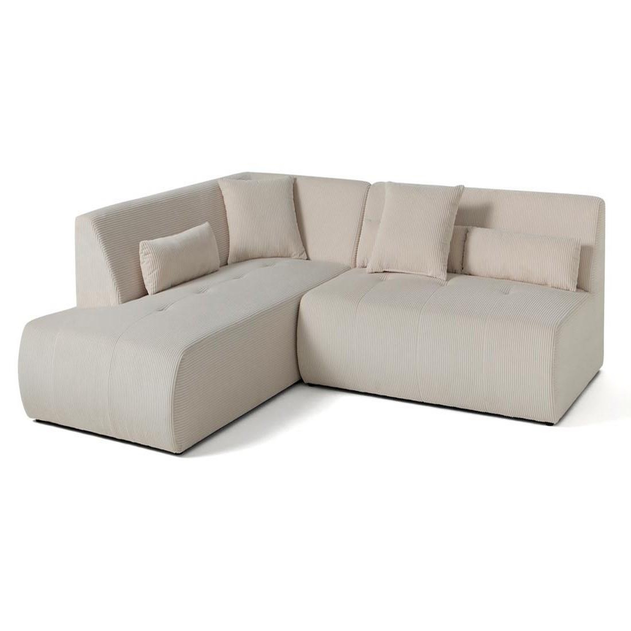 Voir la diapositive 2 : LISA DESIGN Onyx - canapé modulable d'angle gauche - 5 places - en velours côtelé