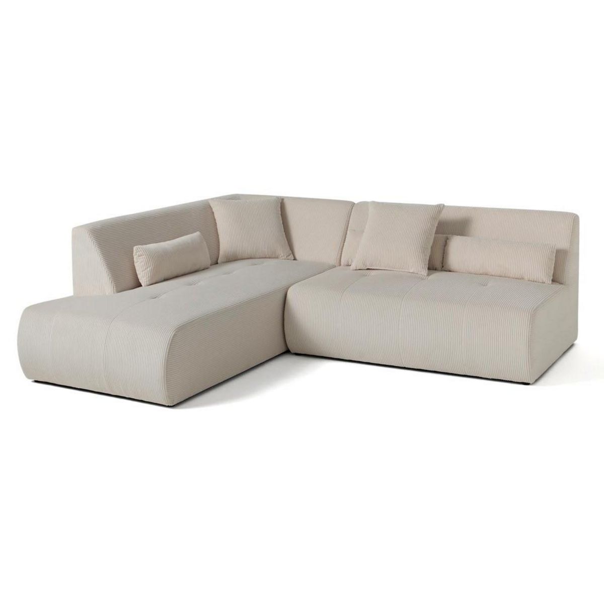 LISA DESIGN Onyx - canapé modulable d'angle gauche - 5 places - en velours côtelé