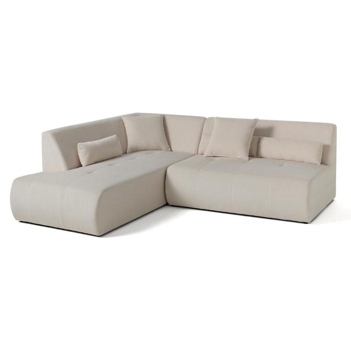 LISA DESIGN Onyx - canapé modulable d'angle gauche - 5 places - en velours côtelé