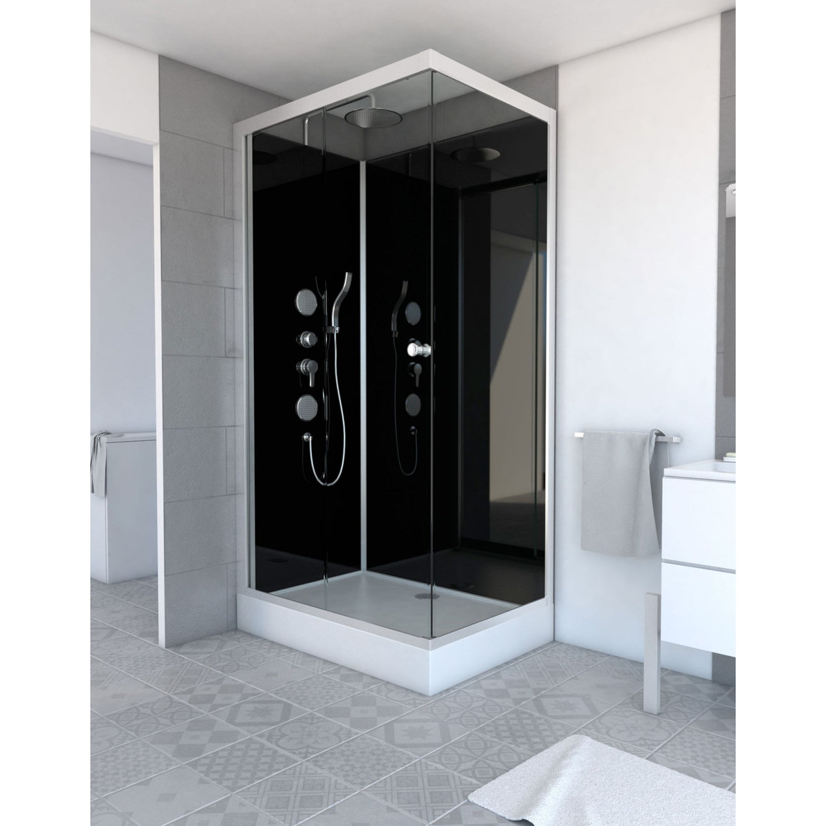 Aurlane Cabine de douche rectangle 110x80x230cm - SHADOW CORNER