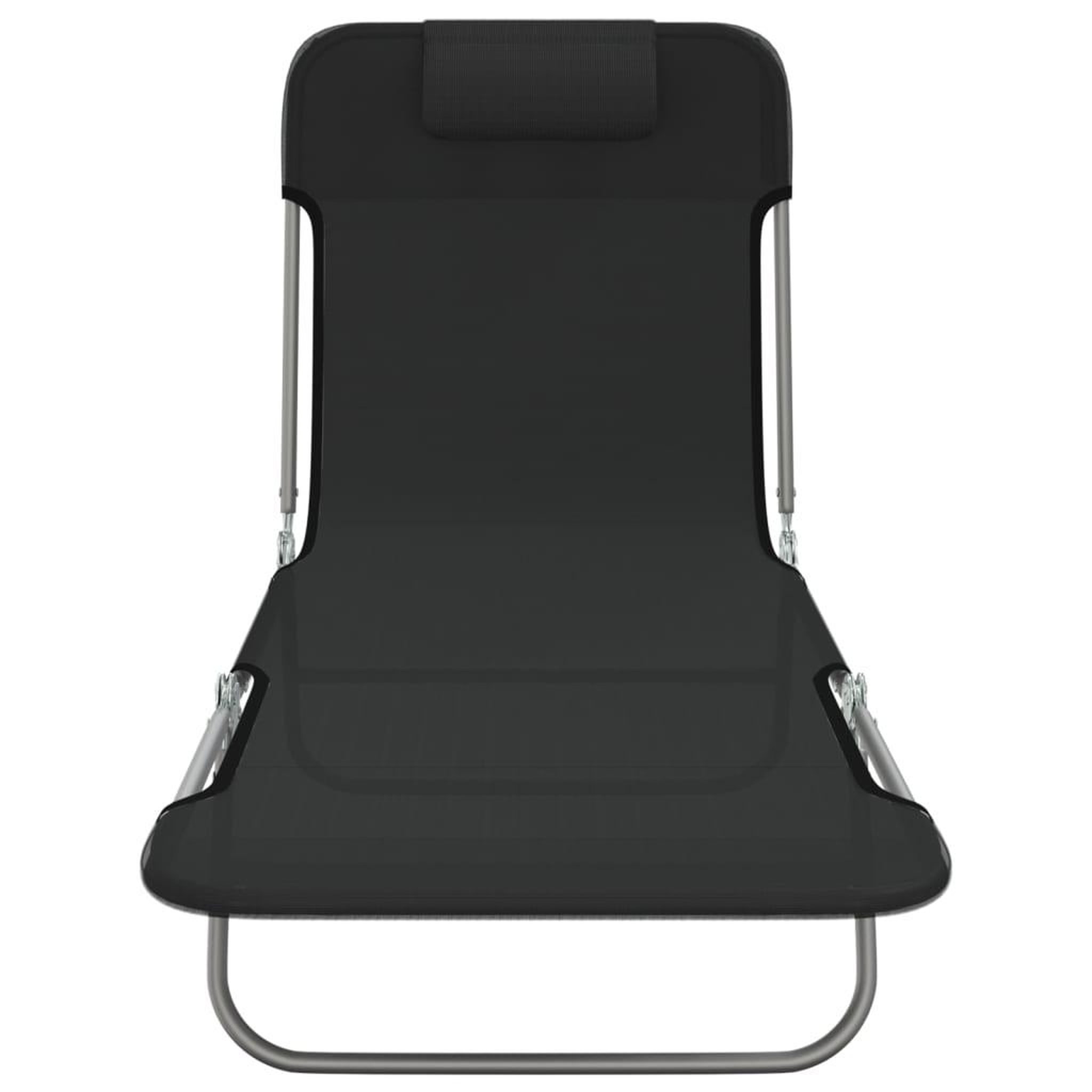 Voir la diapositive 4 : VIDAXL Chaises longues pliables lot de 2 noir textilene et acier