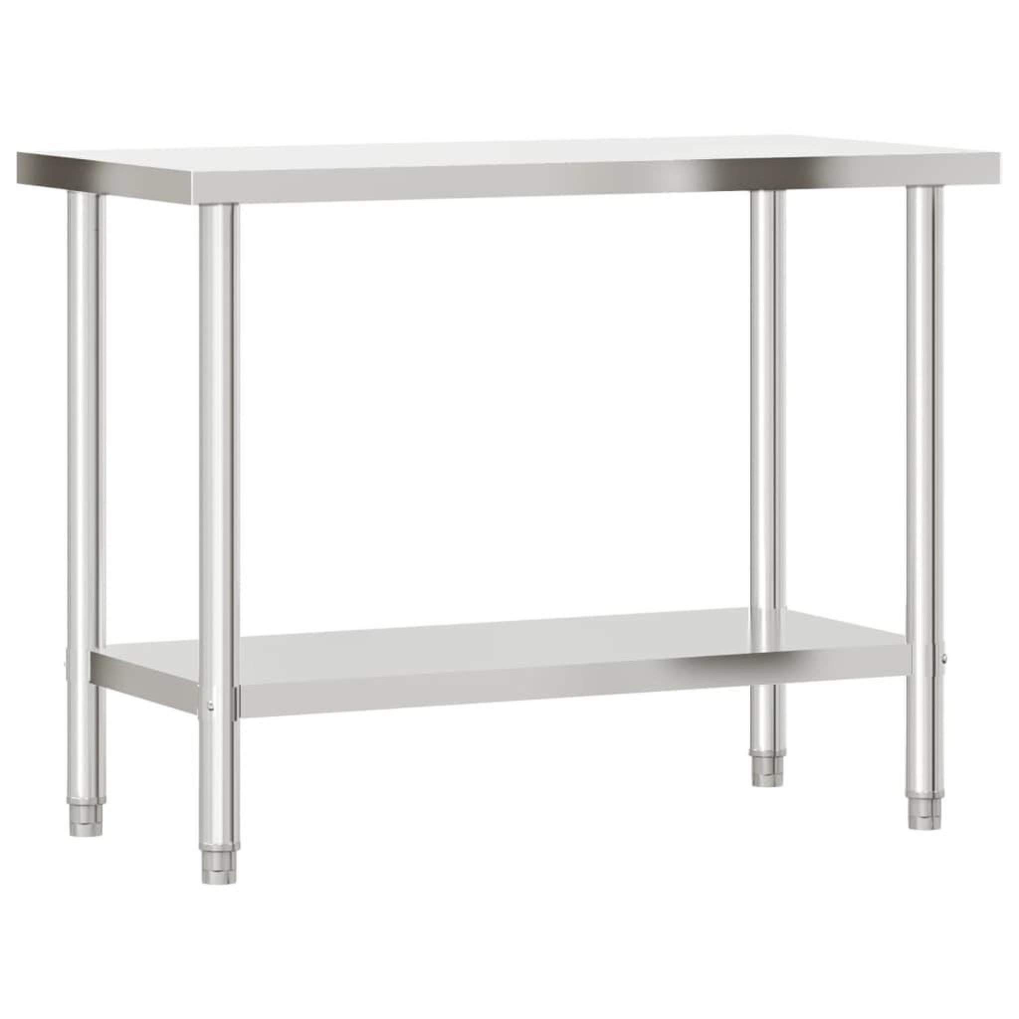 Voir la diapositive 4 : VIDAXL Table de travail de cuisine avec etagere 110x55x150 cm inox