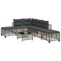 Voir la diapositive 1 : VIDAXL Salon de jardin d'angle avec coussins 3 pcs gris resine tressee