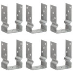 VIDAXL Piquets de cloture 6 pcs Argente 9x6x15 cm Acier galvanise