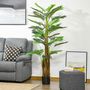 Voir la diapositive 2 : OUTSUNNY Palmier artificiel H.1,85 m arbre artificiel tronc branches lichen feuilles grand réalisme pot inclus