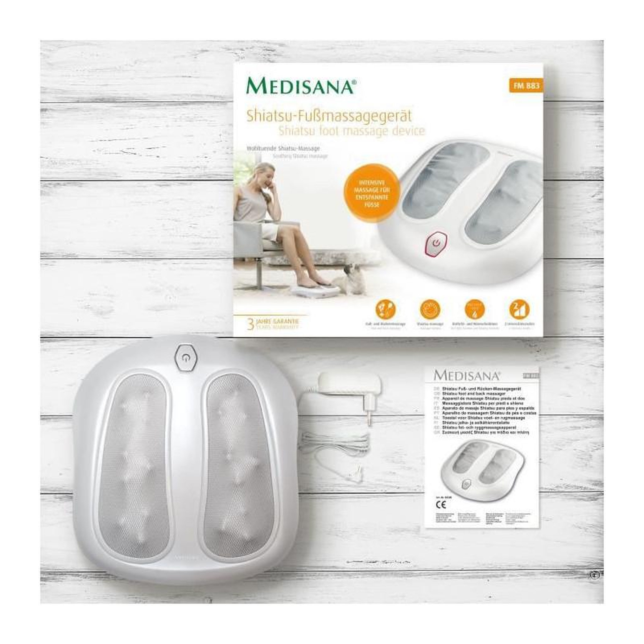 Voir la diapositive 4 : Medisana Medisana Appareil de massage shiatsu des pieds FM 883 Blanc