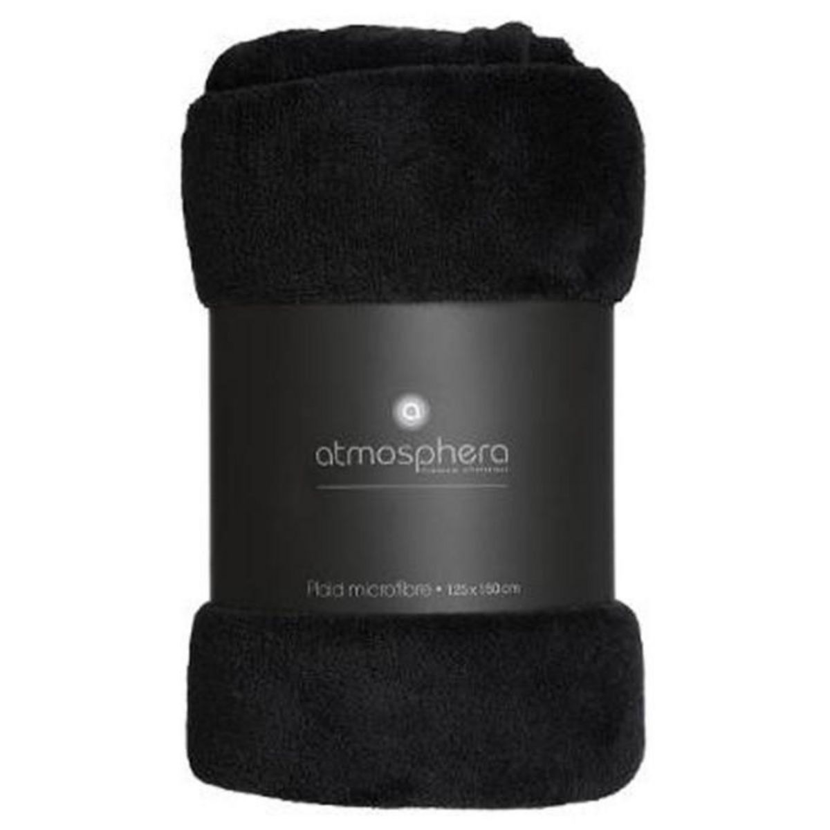 ATMOSPHERA Plaid Polaire Microfibre 125x150cm Noir