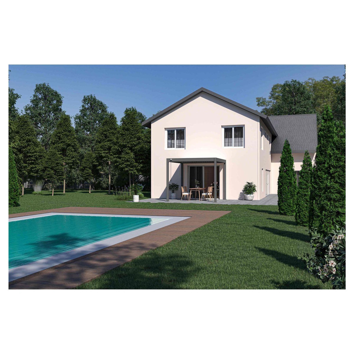 OMBREA Pergola bioclimatique - Autoportante -Aluminium Anthracite -3 x 3m OMBREA