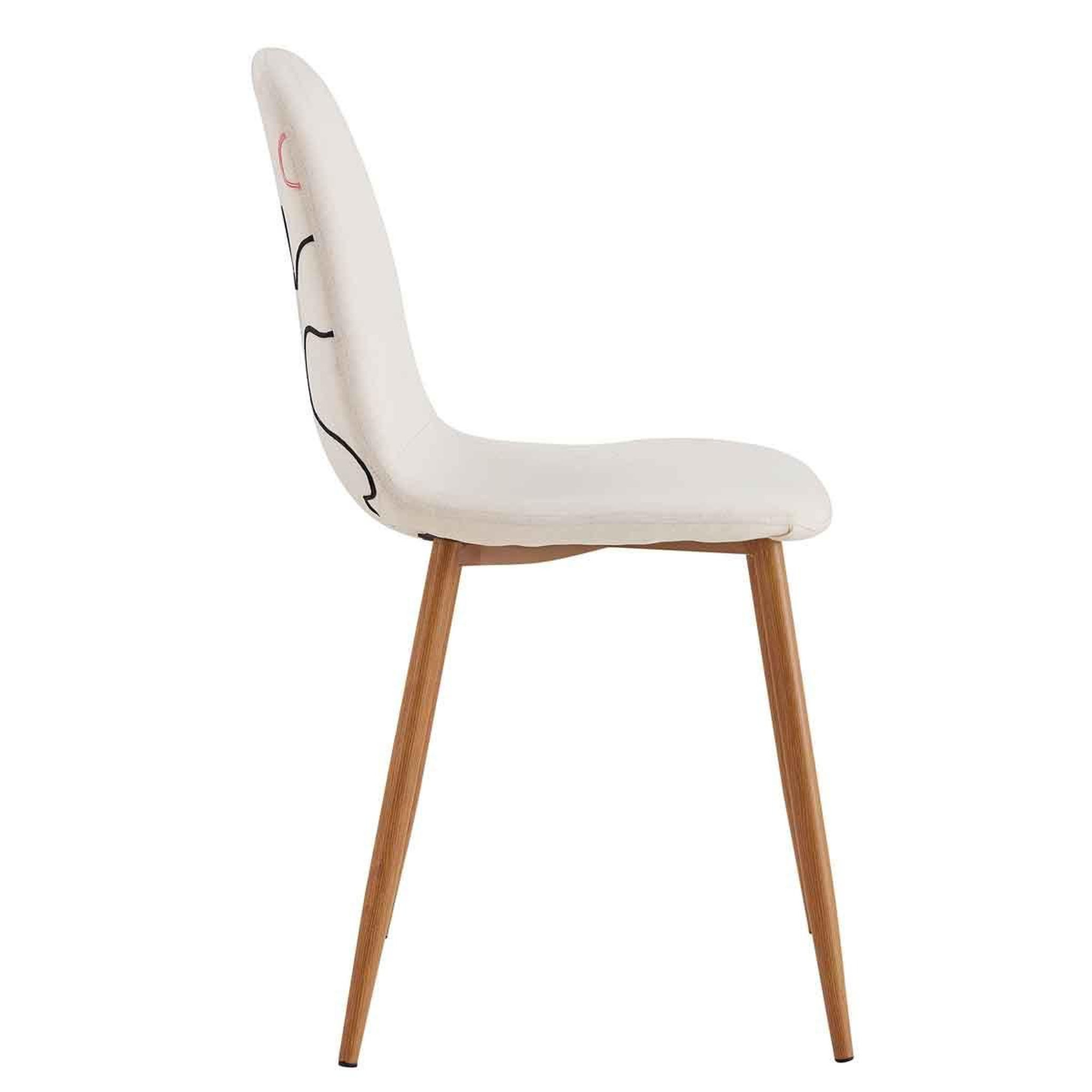 Voir la diapositive 4 : The Home Deco Factory Lot de 4 Chaises Design  Poésie  86cm Multicolore