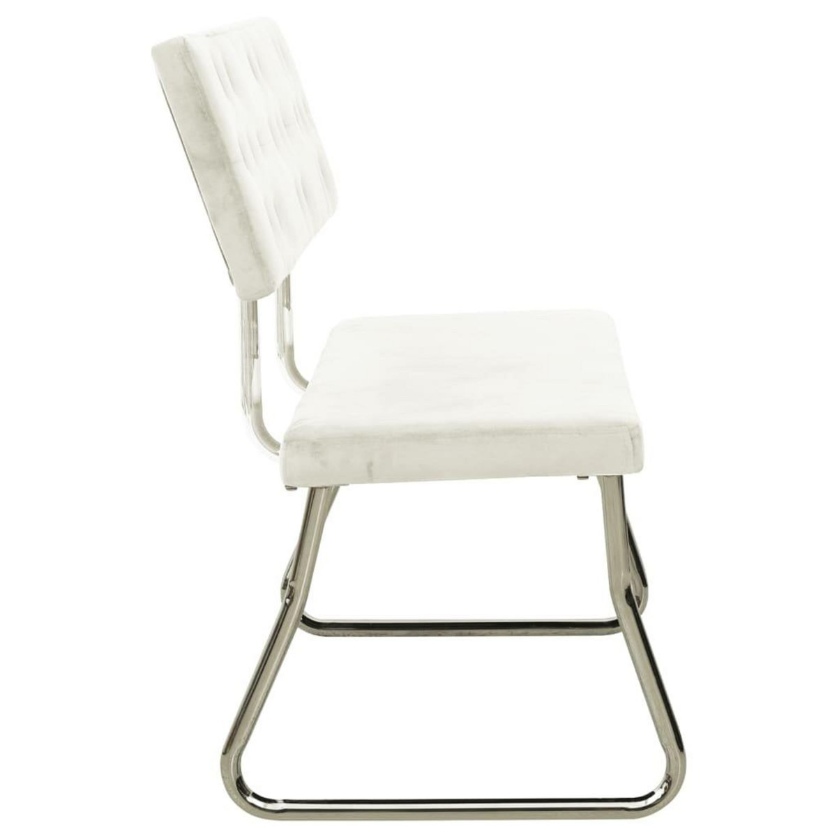 VIDAXL Banc 110 cm Blanc creme Velours