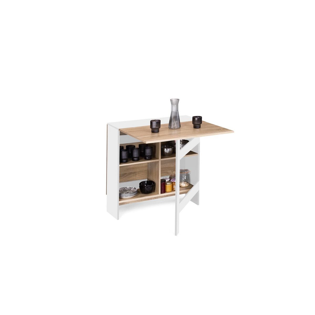 Table console extensible avec rangements L150 cm JESSIE