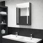 Voir la diapositive 1 : VIDAXL Armoire de salle de bain a miroir LED gris 50x13x70 cm