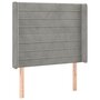 Voir la diapositive 2 : VIDAXL Tete de lit avec oreilles Gris clair 103x16x118/128 cm Velours